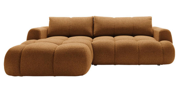 ECKSOFA Dunkelgelb Struktur Rückenkissen, Bettkasten, Schlaffunktion, Rücken echt, Liegefläche im Originalstoff  - Dunkelgelb/Schwarz, KONVENTIONELL, Kunststoff/Textil (172/272cm) - Carryhome