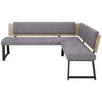 ECKBANK 200/160 cm  in Grau, Schwarz, Eichefarben  - Eichefarben/Schwarz, MODERN, Holzwerkstoff/Textil (200/160cm) - Venda