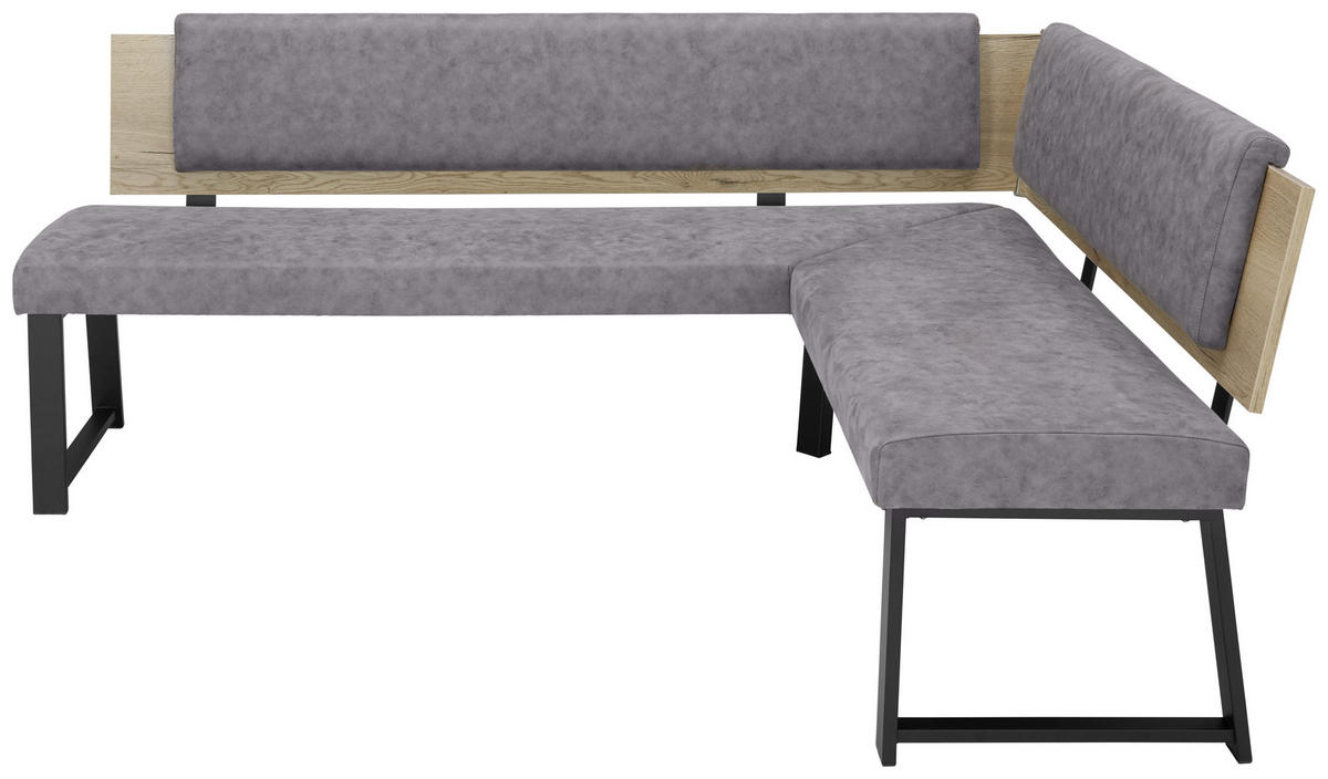 ECKBANK 200/160 cm  in Grau, Schwarz, Eichefarben  - Eichefarben/Schwarz, MODERN, Holzwerkstoff/Textil (200/160cm) - Venda