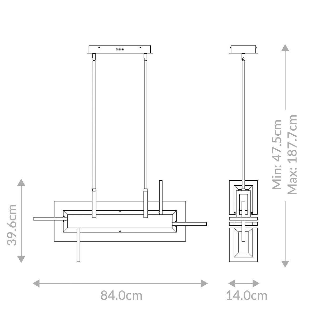 LED-HÄNGELEUCHTE    - Goldfarben, Design, Kunststoff/Metall (47,5/84/14cm) - Elstead Lighting