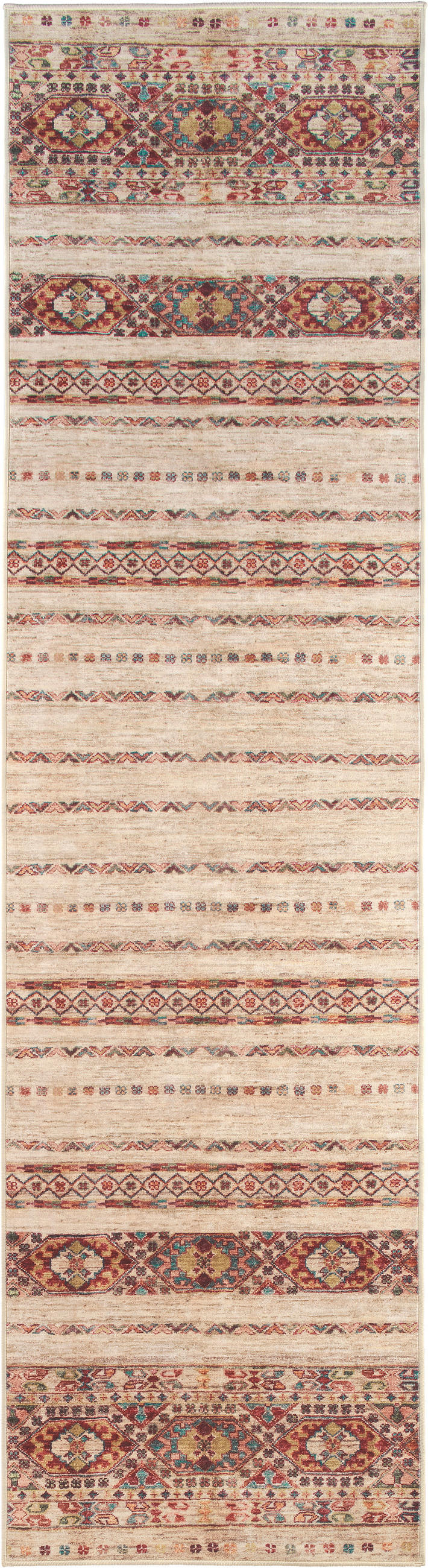 LÄUFER Cortea Araqan 80/300 cm  in Terracotta, Graublau, Elfenbein  - Elfenbein/Graublau, LIFESTYLE, Kunststoff/Textil (80/300cm) - Lindorug