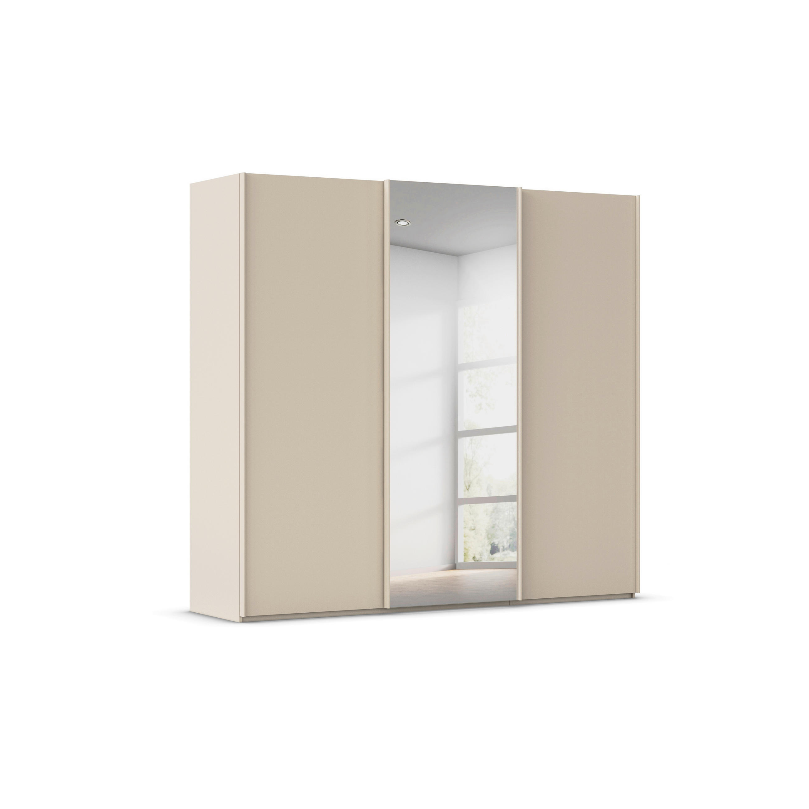 SCHWEBETÜRENSCHRANK 242/223/69 cm,  in Champagner, 3 Tür(en)  - Champagner, Basics, Glas/Holzwerkstoff (242/223/69cm) - Rauch Möbel