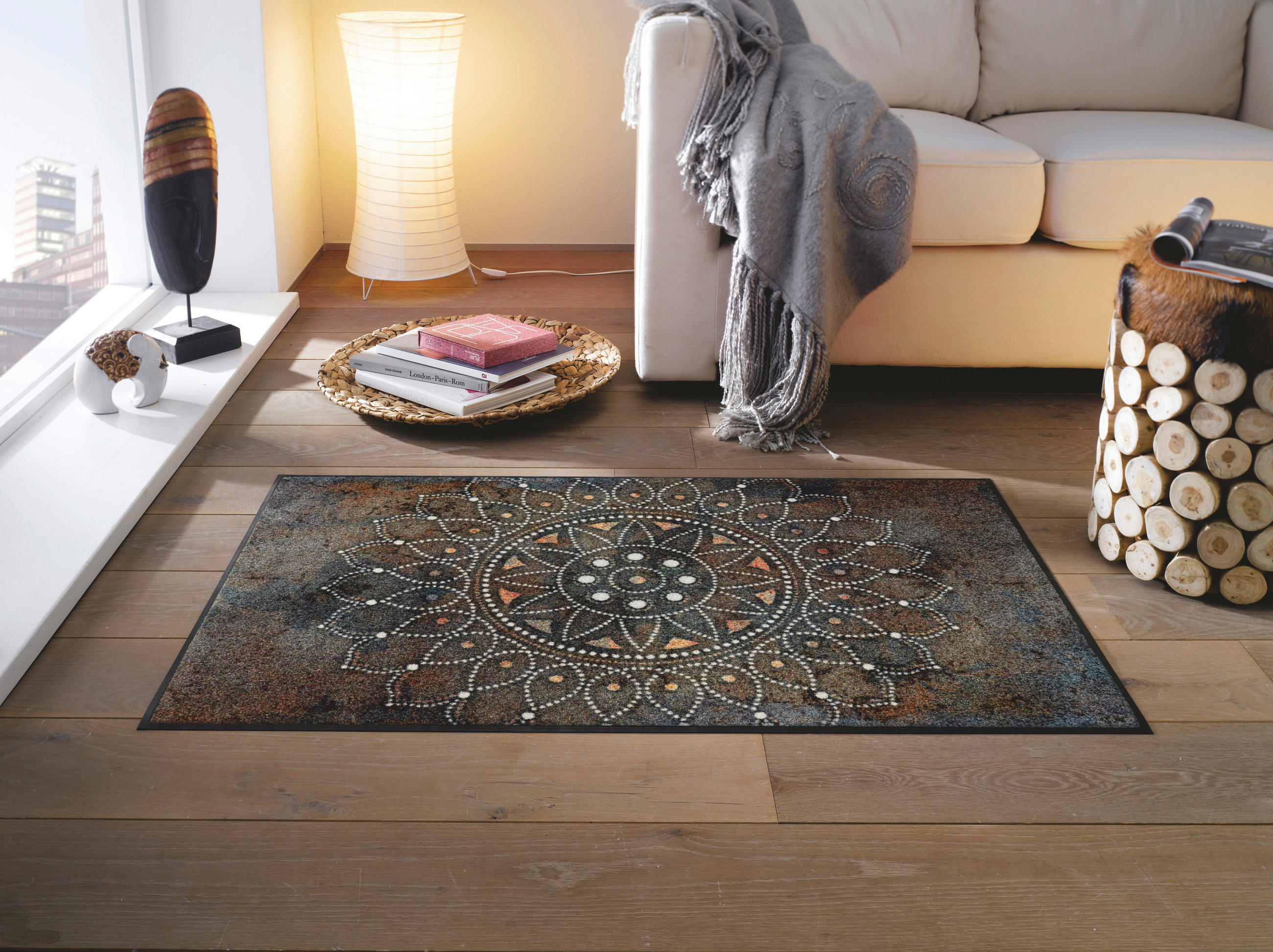 DVEŘNÍ ROHOŽKA, 75/120 cm, hnědá - hnědá, Konvenční, textil/plast (75/120cm) - Esposa