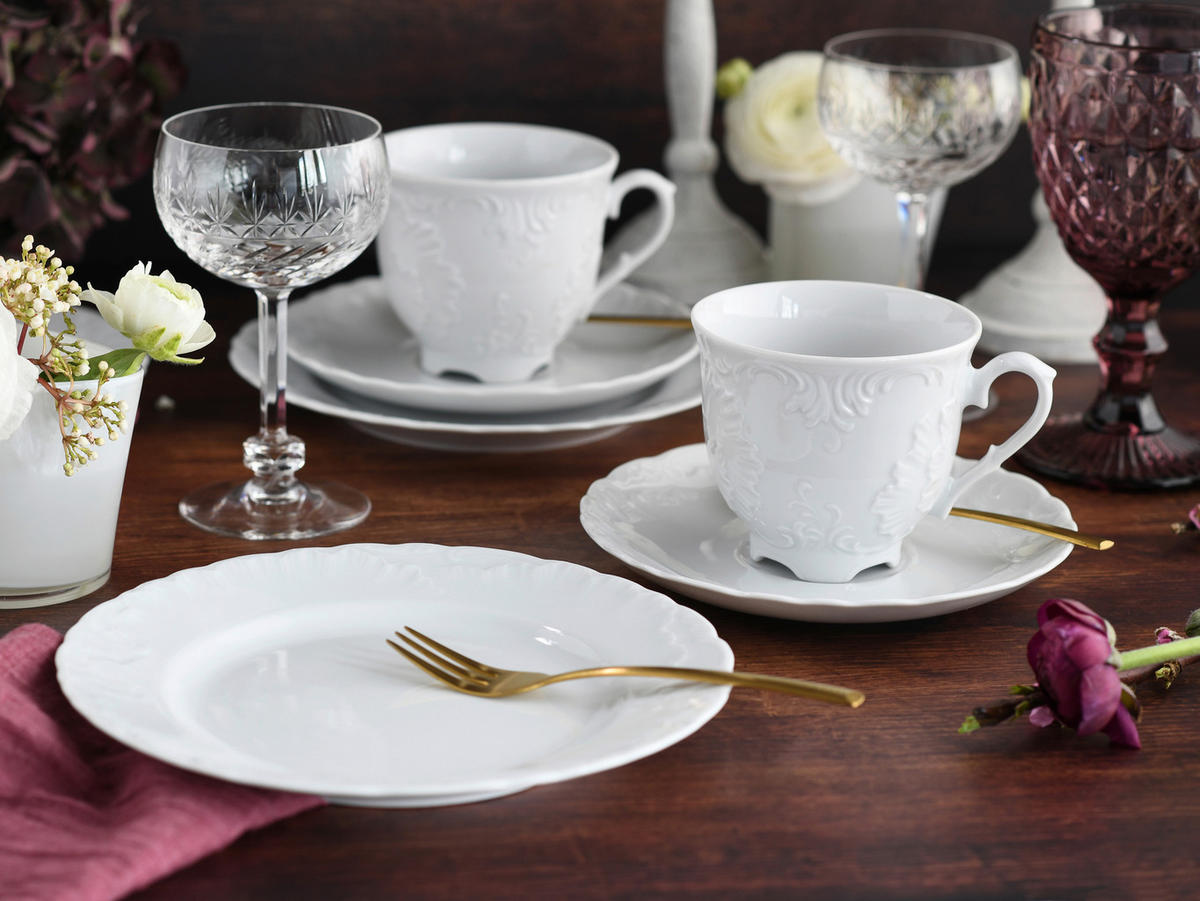 KAFFEESERVICE Weiß Rokoko weiss 18-teilig  - Weiß, Basics, Keramik - Creatable