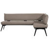 ECKBANK 195/165 cm Webstoff Schwarz, Taupe Buche massiv   - Taupe/Schwarz, Basics, Holz/Textil (195/165cm) - Carryhome
