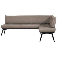 ECKBANK 215/165 cm Webstoff Schwarz, Taupe Buche massiv   - Taupe/Schwarz, Basics, Holz/Textil (215/165cm) - Carryhome