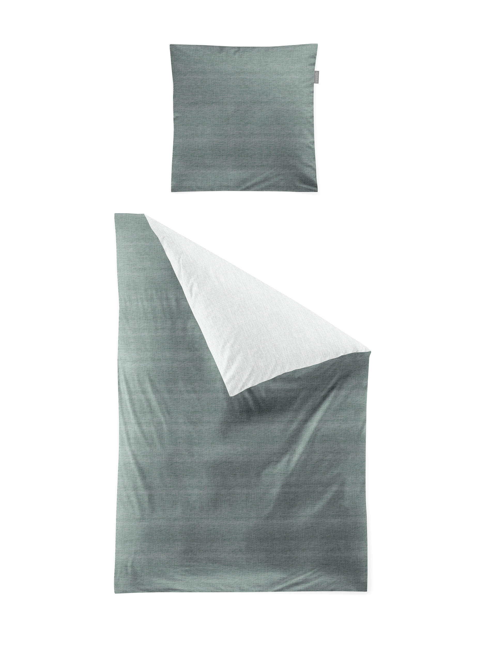 WENDEBETTWÄSCHE Makosatin 140/200 cm  - Grün, KONVENTIONELL, Textil (140/200cm) - Irisette