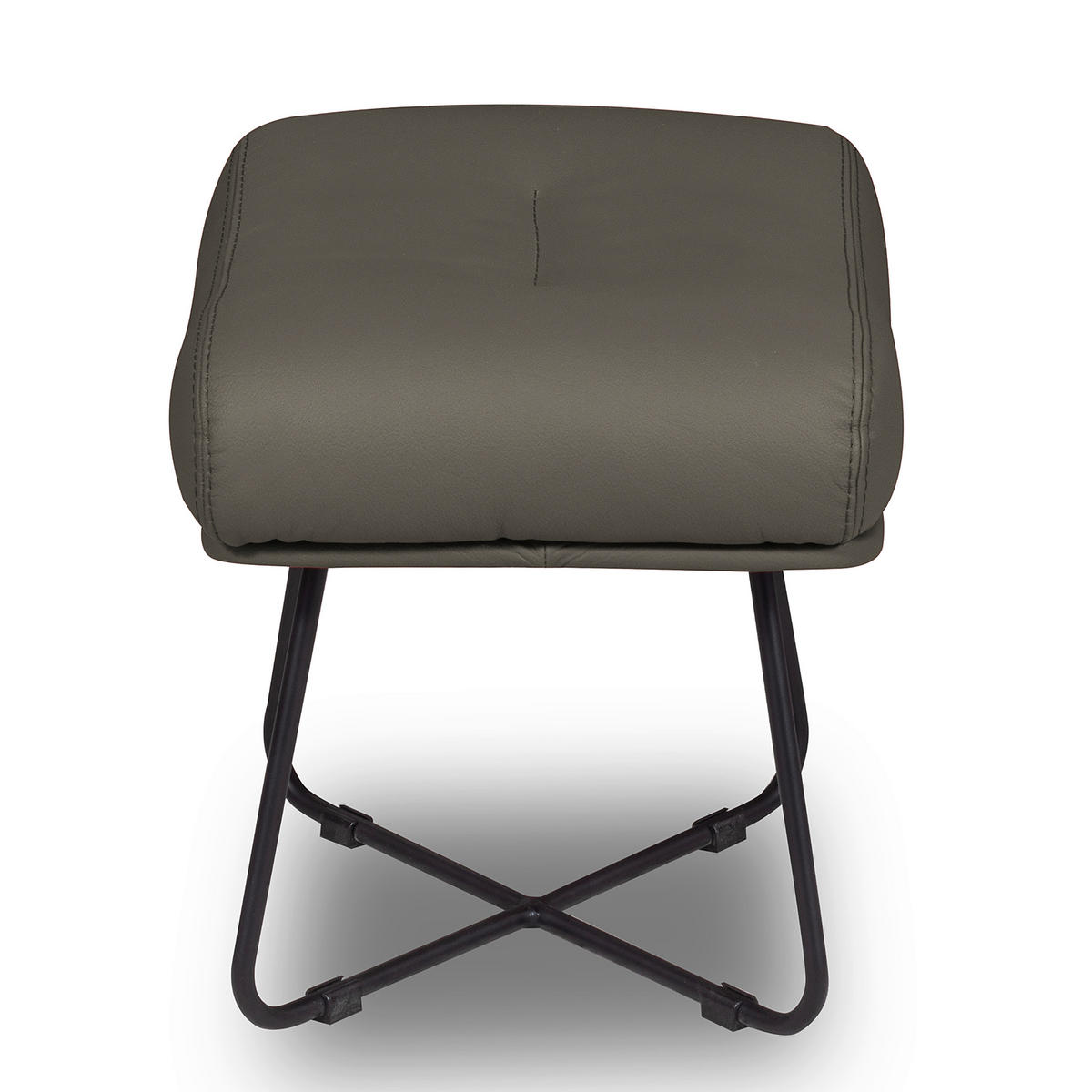 SESSELSET Echtleder Schlammfarben  - Schlammfarben/Schwarz, Design, Leder/Metall (67/87/74cm) - Livetastic