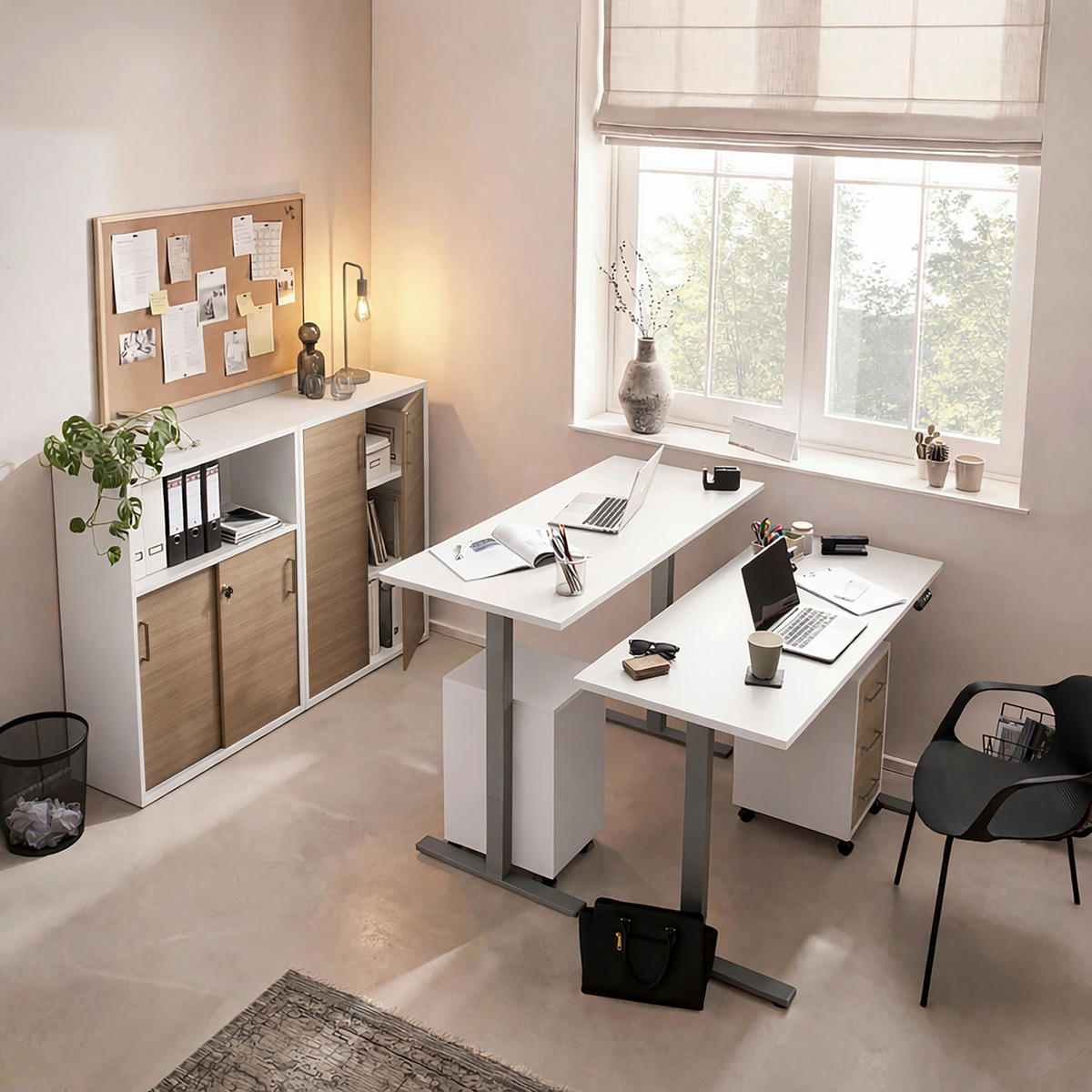 AKTENSCHRANK Weiß, Beige  - Beige/Weiß, MODERN, Holzwerkstoff (80,1/113,4/38,2cm) - MID.YOU