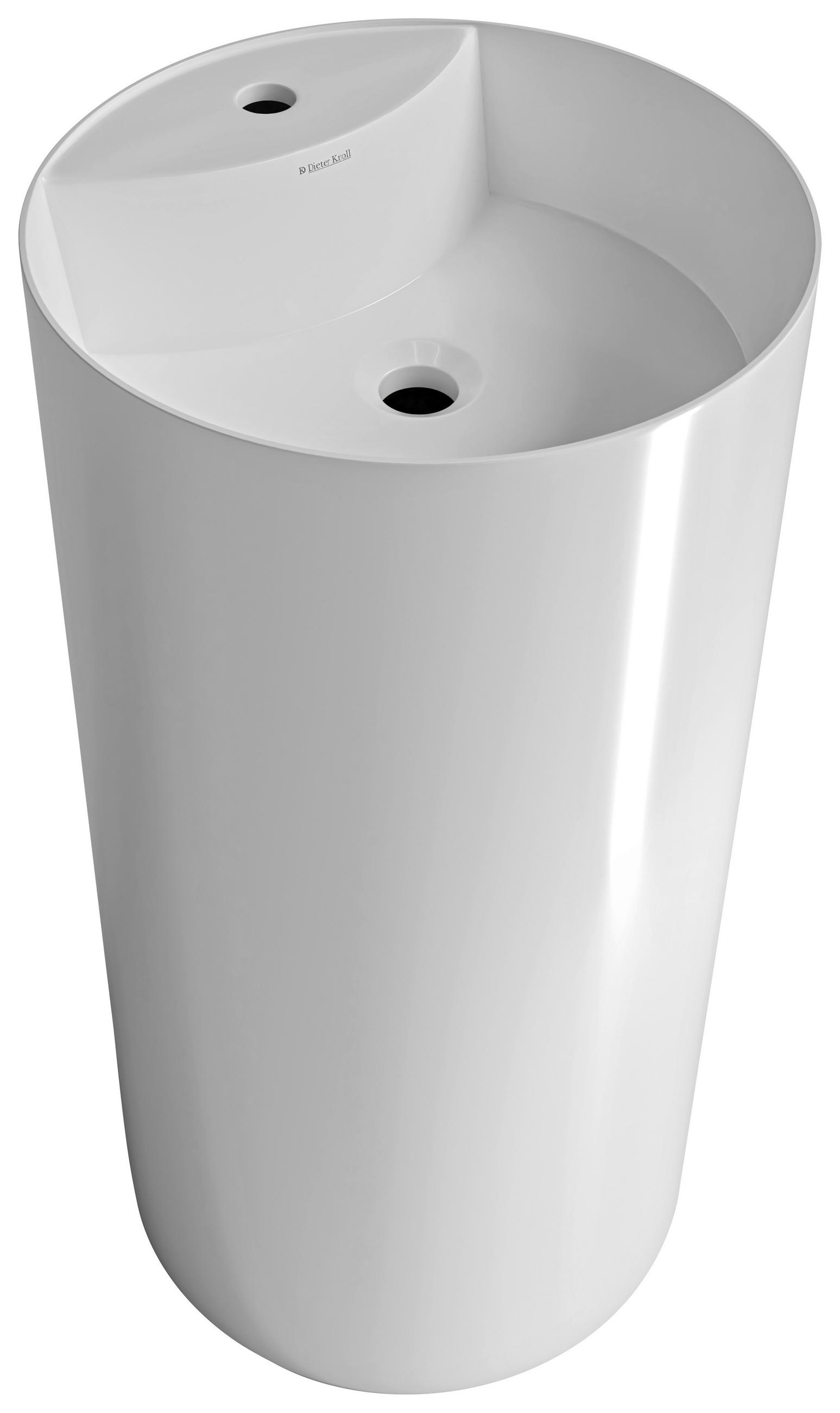 Dieter Knoll Waschbecken Cone Weiß, Weiß Hochglanz 44x87x44 cm