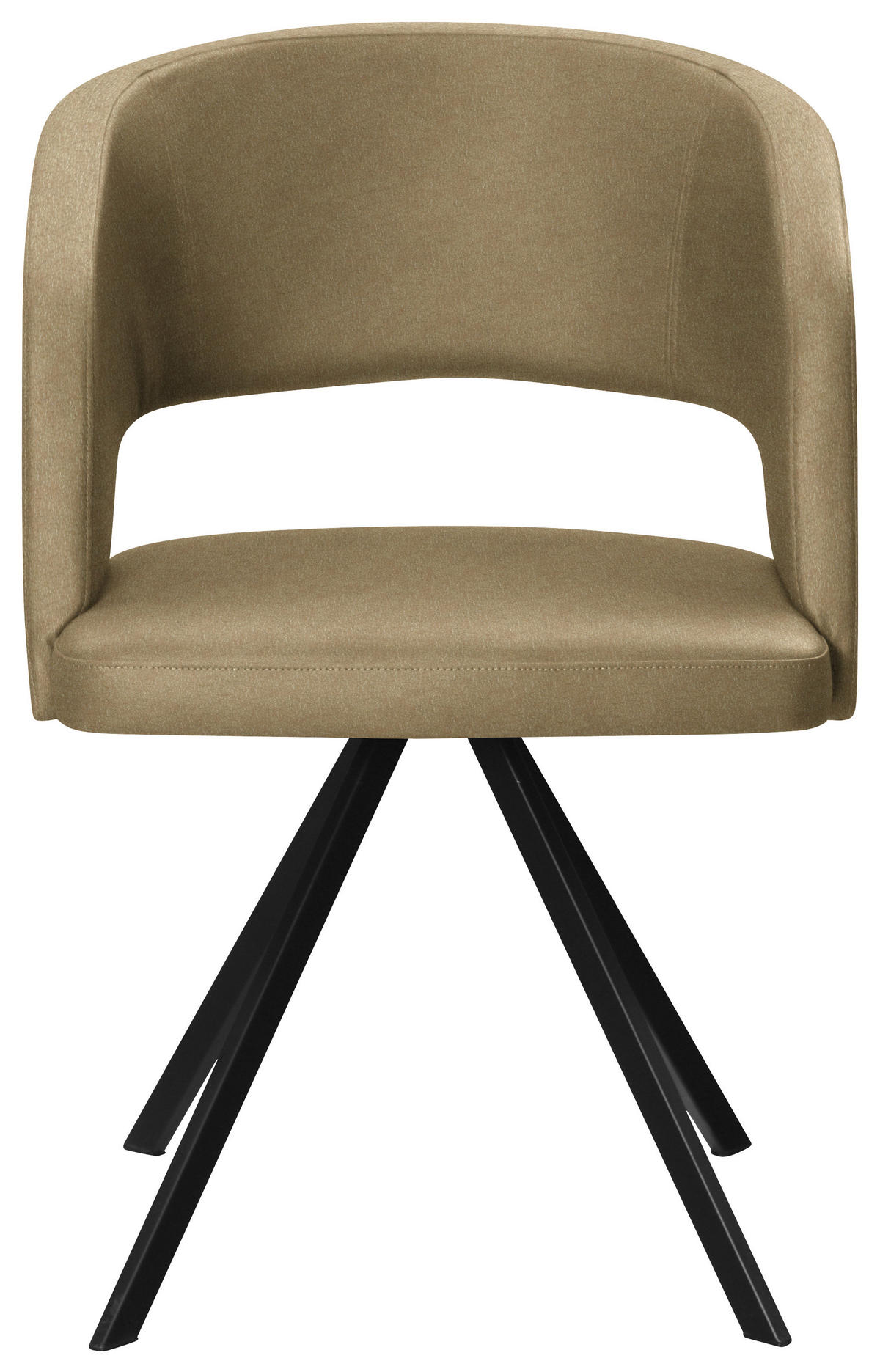 ARMLEHNSTUHL  in Stahl Mikrofaser, Lederlook (vegan)  - Schwarz/Olivgrün, Konventionell, Textil/Metall (56/84/59cm) - Moderano