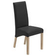STUHL in Lederlook Textil - Anthrazit/Sonoma Eiche, KONVENTIONELL, Holz/Textil (47/102/57cm) - Carryhome