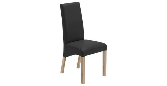 STUHL in Lederlook Textil - Anthrazit/Sonoma Eiche, KONVENTIONELL, Holz/Textil (47/102/57cm) - Carryhome