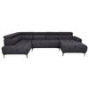 WOHNLANDSCHAFT Dunkelbraun Velours  - Dunkelbraun/Schwarz, Design, Textil/Metall (191/340/172cm) - Stylife