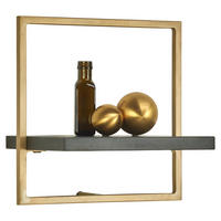 POLICA ZIDNA crna, zlatne boje  drvo, metal  - zlatne boje/crna, Trend, drvo/metal (35/35/25cm)