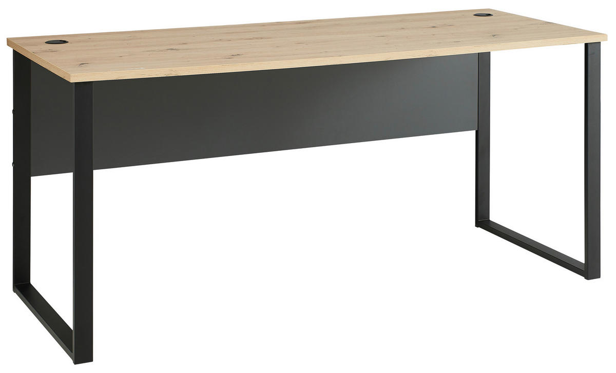 PISAĆI STOL  boje grafita, hrast Artisan  metal, drvni materijal  - boje grafita/hrast Artisan, Moderno, drvni materijal/metal (170/77/73cm) - Voleo