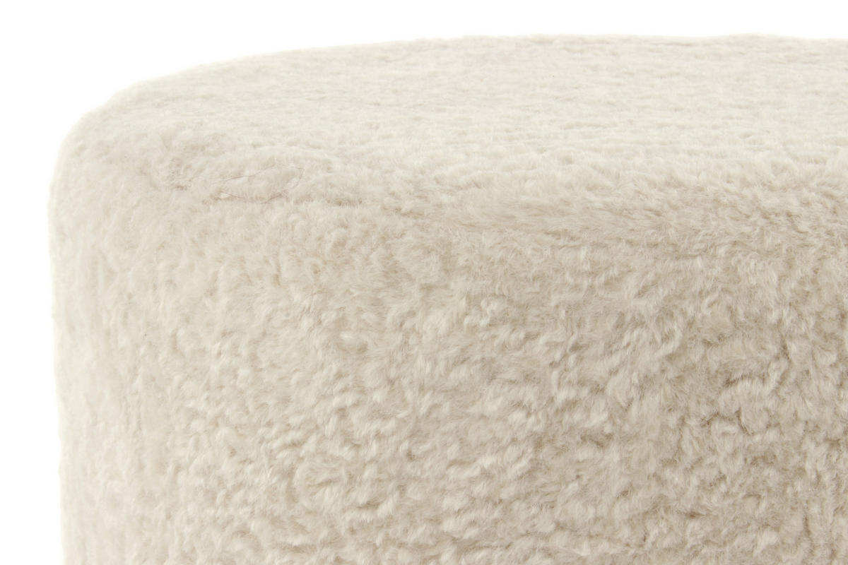 HOCKER Plüsch Goldfarben, Beige  - Beige/Goldfarben, Basics, Textil/Metall (35/35/35cm) - Kayoom