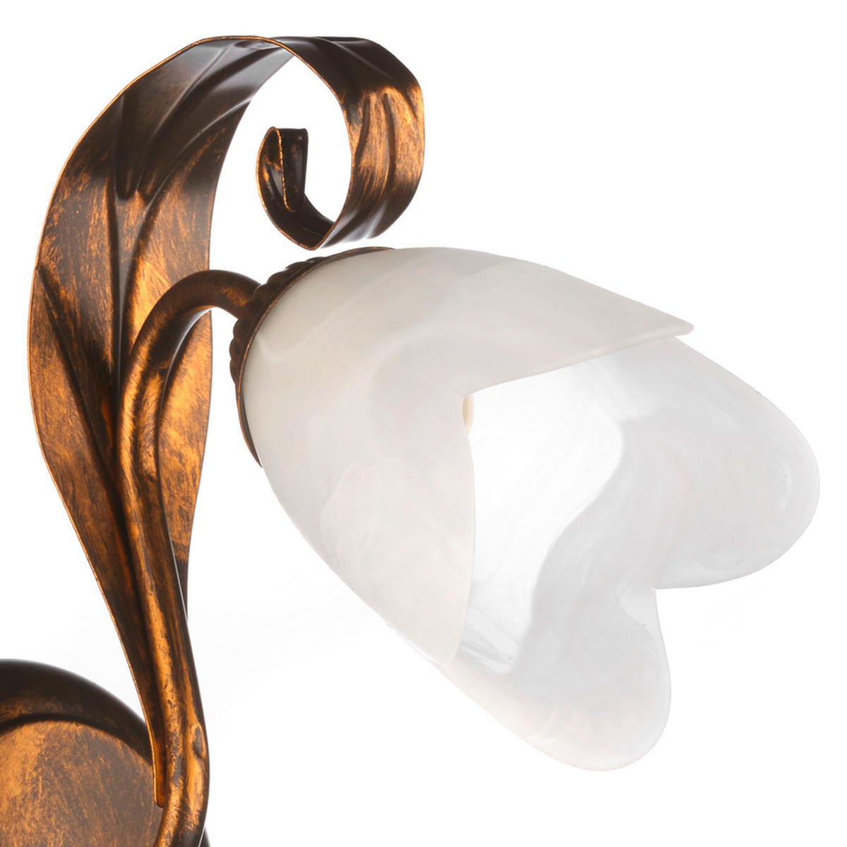 WANDLEUCHTE 25/19/32 cm   - Perlmutt/Bronzefarben, KONVENTIONELL, Glas/Metall (25/19/32cm)