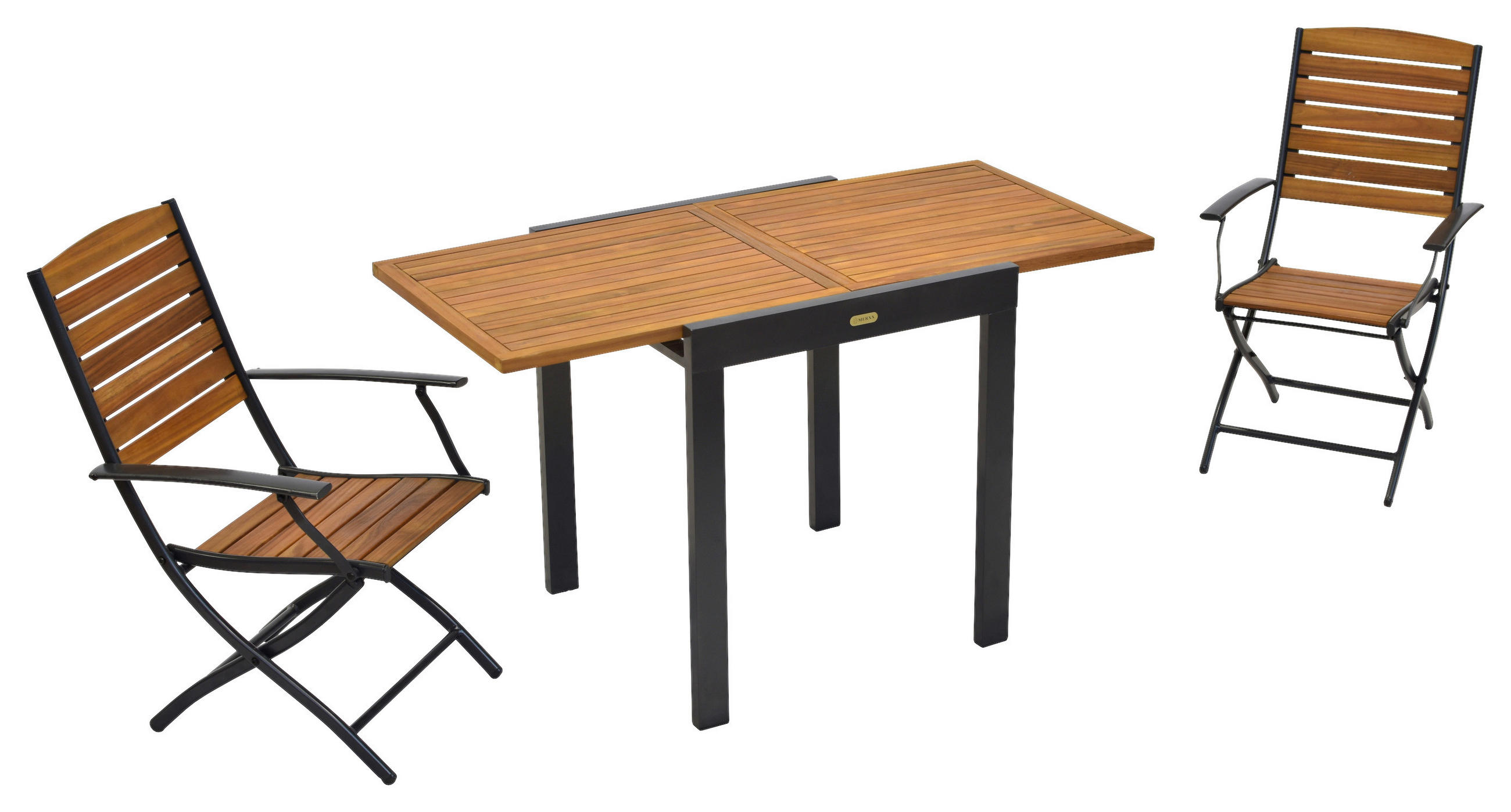 BALKONSET  - Graphitfarben/Naturfarben, MODERN, Holz/Metall - Gardenson