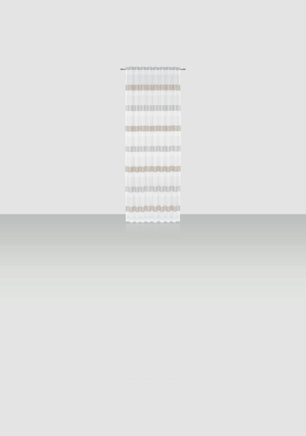 DRAPERIE CONFECțIONATĂ transparent  - argintiu/taupe, Basics, textil (135/245cm) - Novel