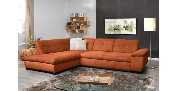 ECKSOFA in Cord Rostfarben 242/313 cm - Rostfarben/Schwarz, Design, Textil/Metall (242/313cm) - Xora