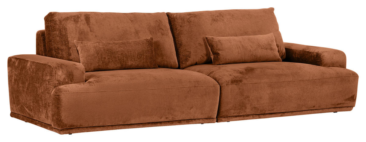 BIGSOFA in Chenille Braun  - Schwarz/Braun, Konventionell, Kunststoff/Textil (282/73/115cm) - MID.YOU