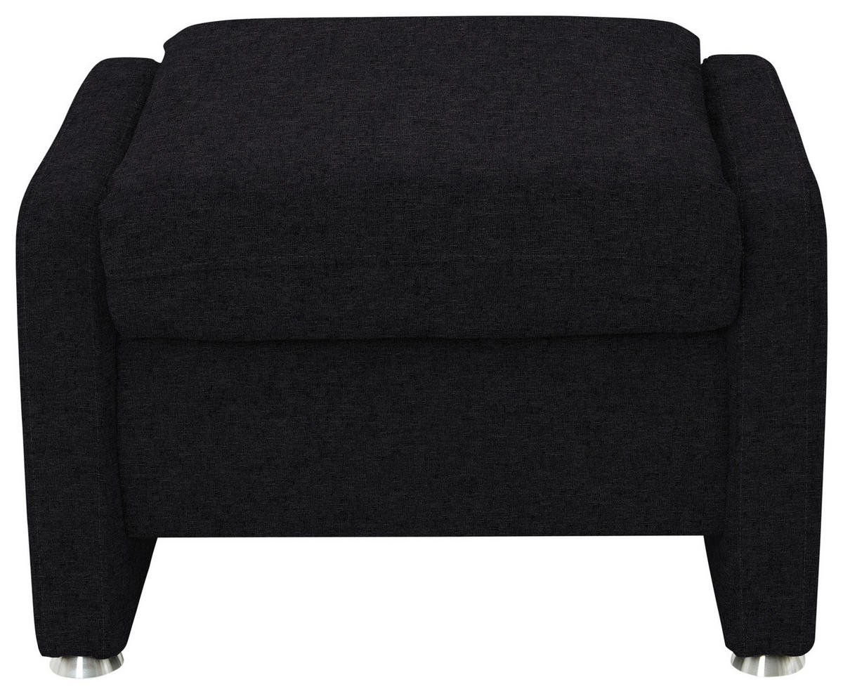 HOCKER Textil Anthrazit  - Anthrazit/Alufarben, Konventionell, Textil/Metall (67/44/58cm) - Beldomo Comfort