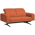 2-SITZER-SOFA in Struktur Orange  - Schwarz/Orange, Design, Textil/Metall (174/76-97/102cm) - Novel