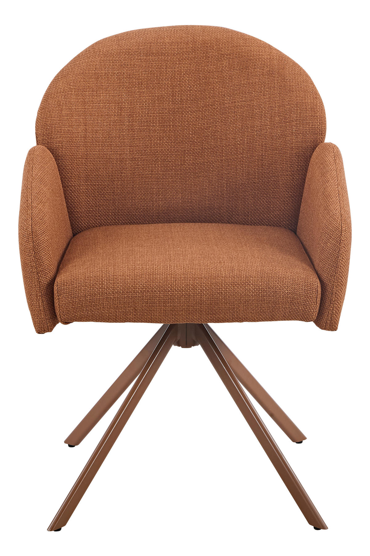 ARMLEHNSTUHL-SET 2 Stück  in Stahl Webstoff  - Rotbraun, MODERN, Textil/Metall (56,5/84/61cm) - MID.YOU