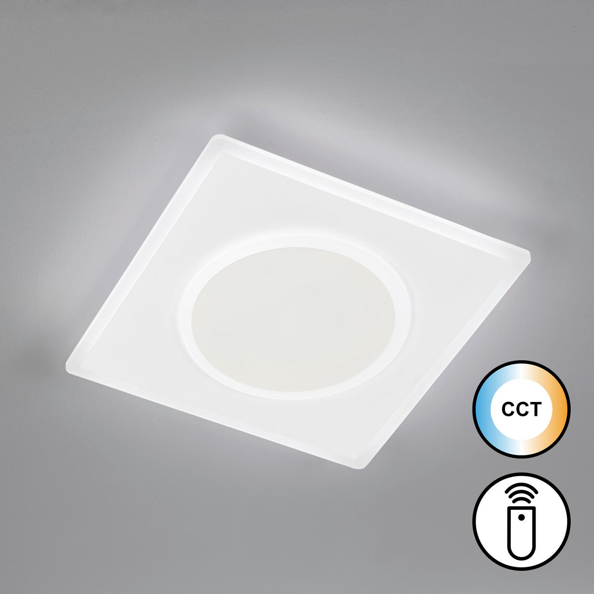 LED-DECKENLEUCHTE 38/38/6 cm   - Weiß, KONVENTIONELL, Metall (38/38/6cm) - Fischer & Honsel