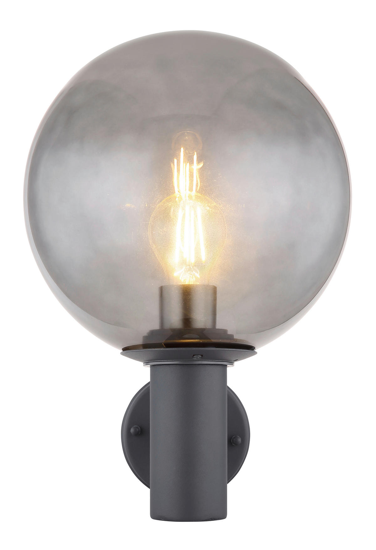 AUßENWANDLEUCHTE 25/37 cm   - Anthrazit, Basics, Glas/Metall (25/37cm) - Globo