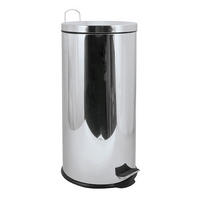 TRETEIMER Metall   - Silberfarben/Schwarz, Basics, Kunststoff/Metall (29,5/63,5/29,5cm) - Spirella