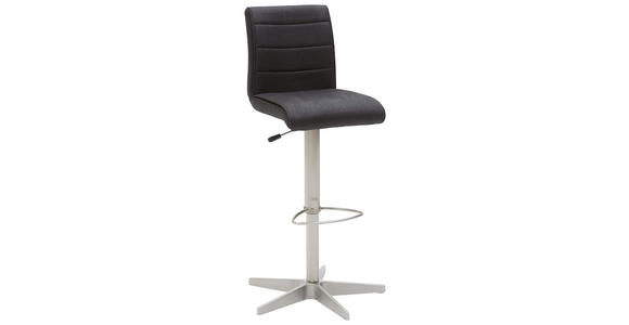 BARHOCKER in Metall, Textil Anthrazit, Edelstahlfarben - Edelstahlfarben/Anthrazit, Design, Textil/Metall (54/112/54cm) - Dieter Knoll