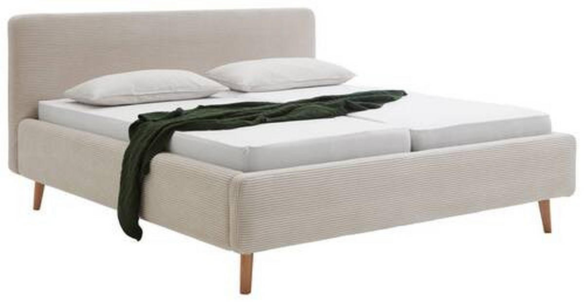POLSTERBETT 140/200 cm  in Beige  - Eichefarben/Beige, Design, Holz/Textil (140/200cm) - Xora
