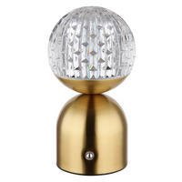 AKKU-TISCHLEUCHTE 10,5/20 cm  - Klar/Messingfarben, KONVENTIONELL, Kunststoff/Metall (10,5/20cm)