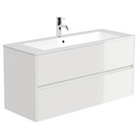 WASCHTISCHKOMBI 120 cm  - Weiß Hochglanz/Weiß, MODERN, Holzwerkstoff/Stein (120cm) - MID.YOU