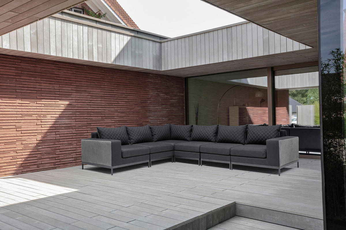 LOUNGEENDTEIL  - Anthrazit, Basics, Textil/Metall (92/70/96cm) - Kettler