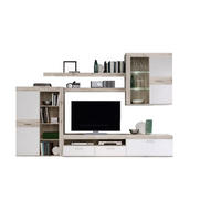 SET MOBILA LIVING in culoare lemn stejar, nisipiu  - alb/culoare lemn stejar, Design, plastic/sticlă (300/200,9/41/38,8cm) - Carryhome