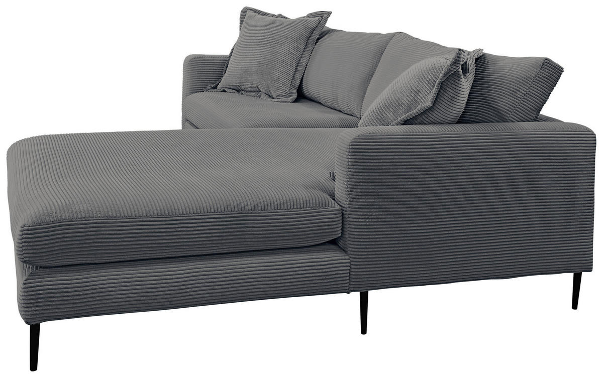 KUTNA GARNITURA tekstil  boje grafita   - boje grafita/crna, Design, tekstil/metal (268/193cm) - P & B