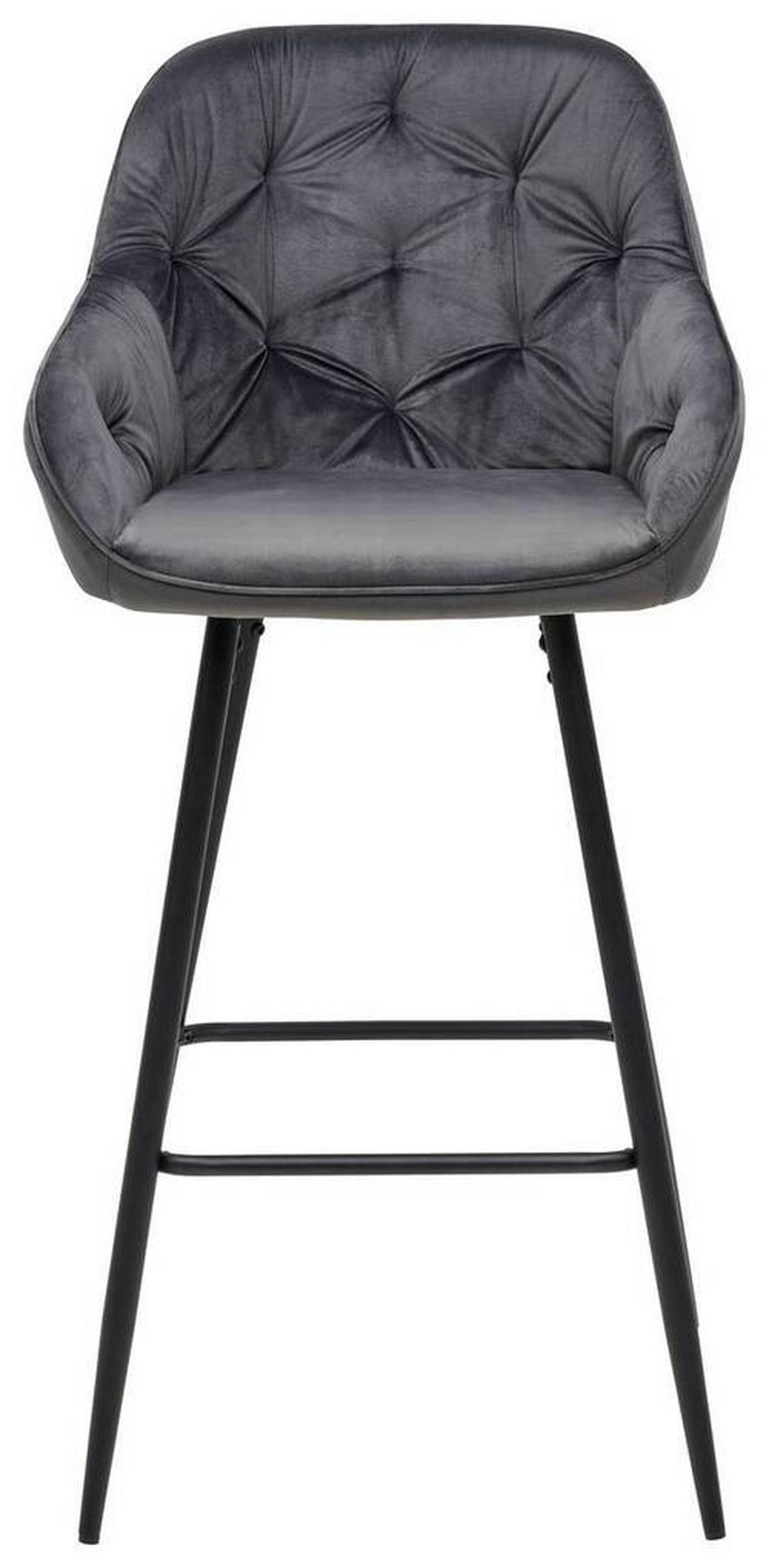 BARHOCKER in Metall, Textil Grau  - Schwarz/Grau, Design, Textil/Metall (55/107/53cm) - Carryhome