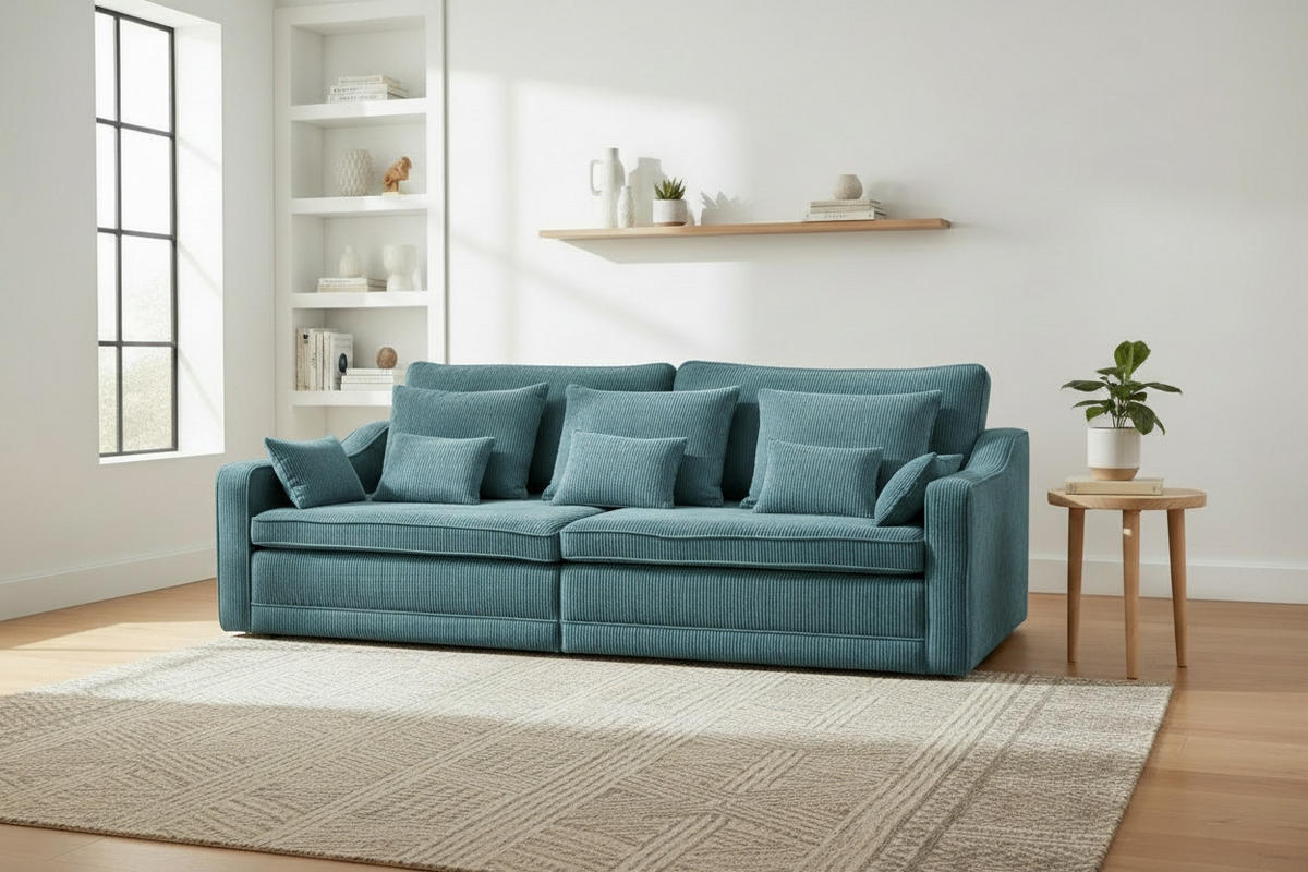 BIGSOFA Türkis  - Türkis, MODERN, Textil (276/71-92/137cm) - MID.YOU