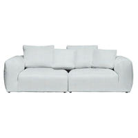 BIGSOFA in Samt Grau, Silberfarben  - Silberfarben/Schwarz, Modern, Kunststoff/Textil (260/70/122cm) - Carryhome