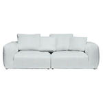 BIGSOFA Samt Grau, Silberfarben  - Silberfarben/Schwarz, MODERN, Kunststoff/Textil (260/70/122cm) - Carryhome