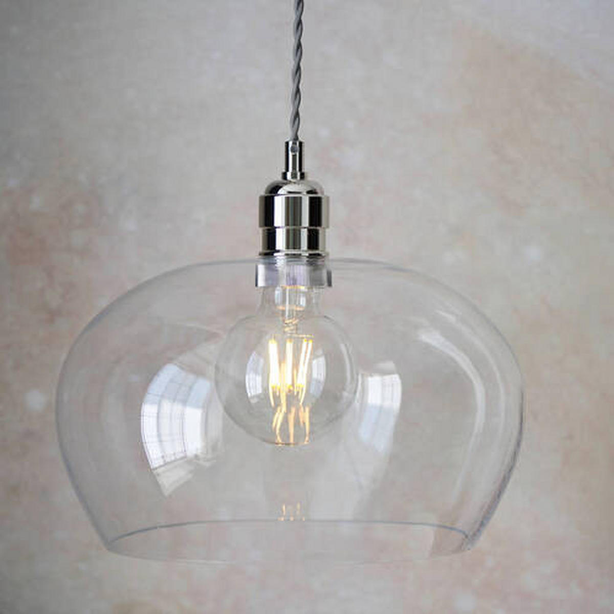 HÄNGELEUCHTE 31/151 cm  - Klar/Nickelfarben, Basics, Glas (31/151cm) - ENDON