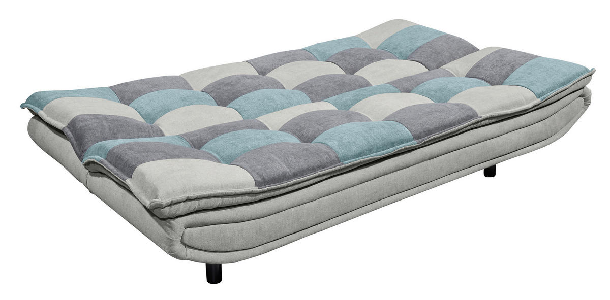 SCHLAFSOFA in Mikrovelours Türkis, Schlammfarben, Dunkelgrau  - Türkis/Schlammfarben, Basics, Kunststoff/Textil (188/90/89cm) - MID.YOU