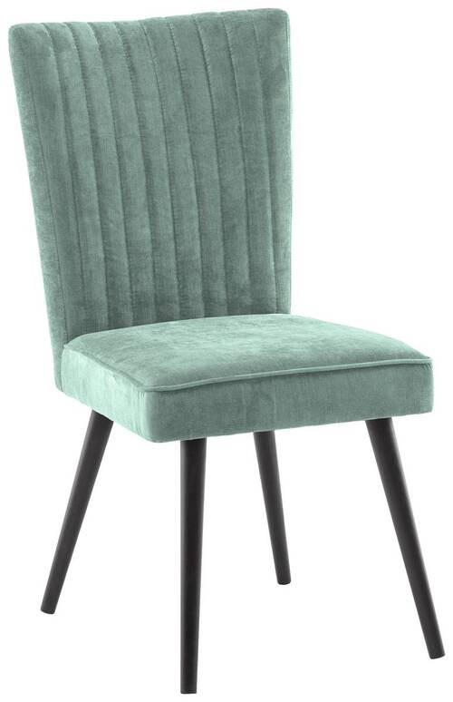 STUHL in Holz, Textil Schwarz, Mintgrün  - Schwarz/Mintgrün, Design, Holz/Textil (48/64/95cm) - Cantus