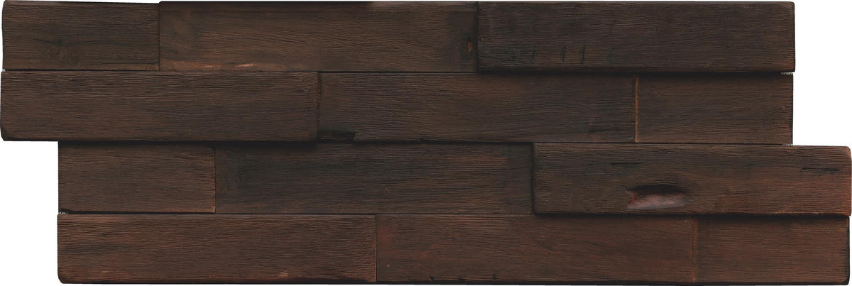 WANDVERKLEIDUNG 9 Stück  - Dunkelbraun, Basics, Holz (56/20/2cm)