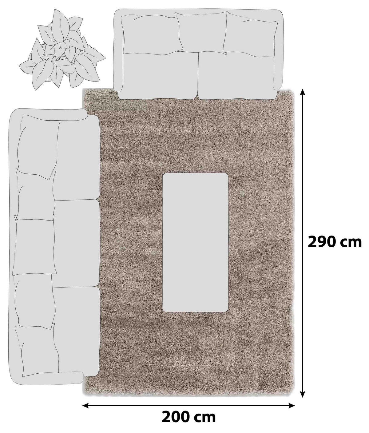 HOCHFLORTEPPICH 200/290 cm Savage Beige  - Beige, Basics, Textil (200/290cm) - Schöner Wohnen