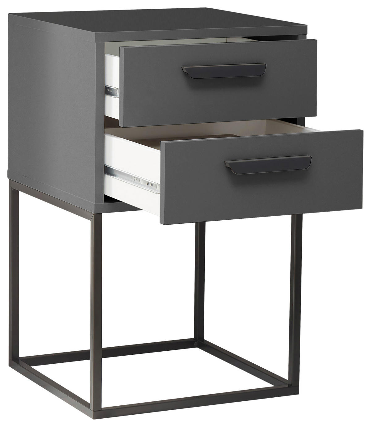 NOĆNI ORMARIĆ boje grafita, crna   - boje grafita/crna, Moderno, drvni materijal/metal (40/65/38,5cm) - Livetastic