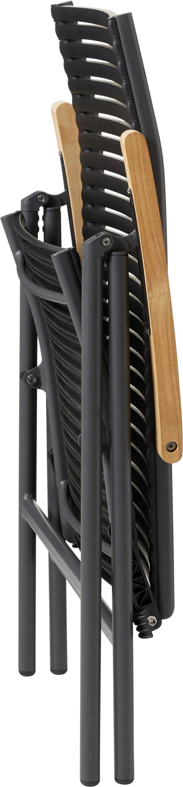 GARTENSTUHL Anthrazit, Schwarz, Teakfarben  - Anthrazit/Schwarz, KONVENTIONELL, Holz/Kunststoff (60/111/72cm) - Gardenson